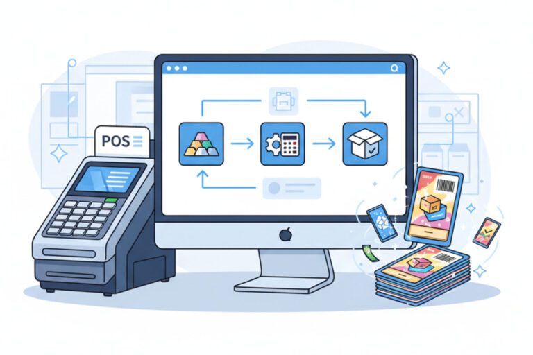 POSでオリパ作成する作業のイメージイラスト